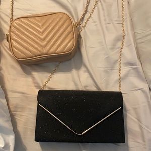 2 shoulder purses with gold chain